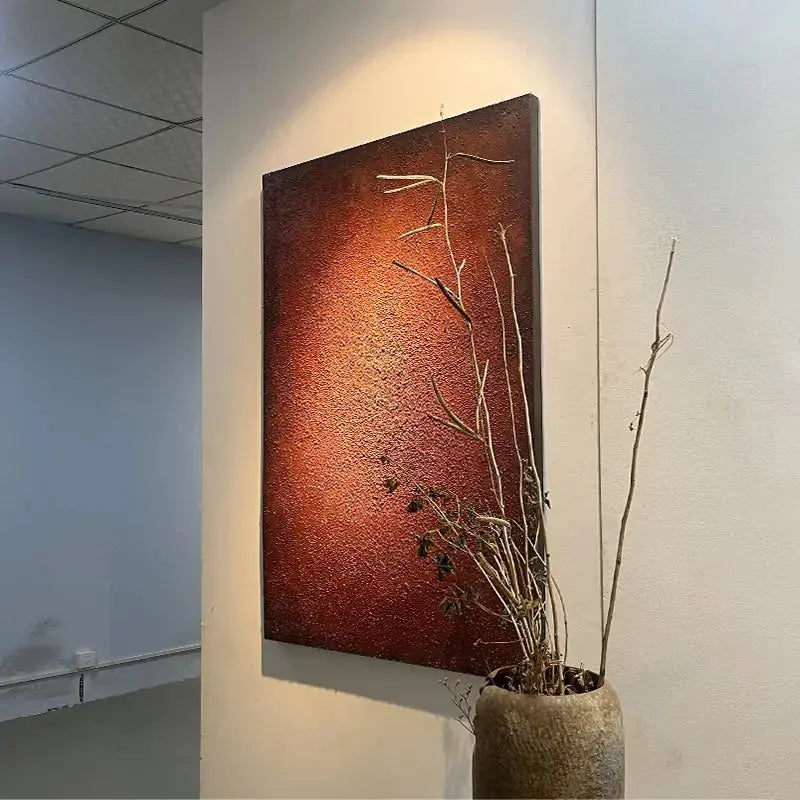 Minimalist Wabi-Sabi Oil Painting for Home Decor Artmeto Wood wall art