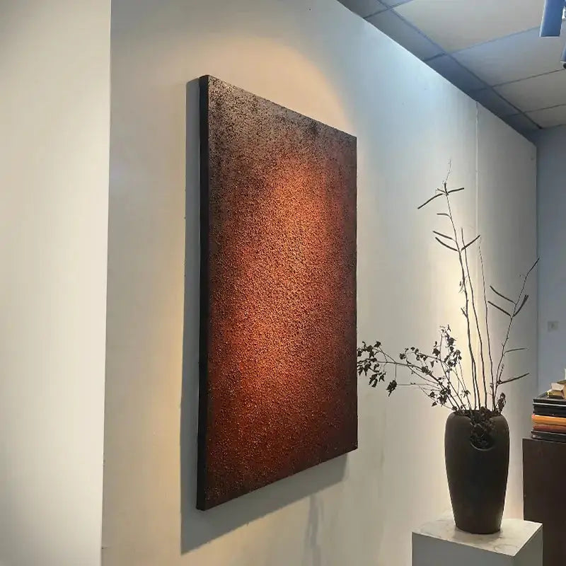 Minimalist Wabi-Sabi Oil Painting for Home Decor Artmeto Wood wall art