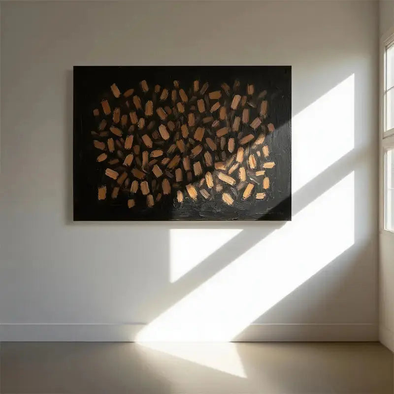 Modern Abstract Painting Dark Brown Gold Textured Wall Decor-Artmeto Artmeto Wood wall art