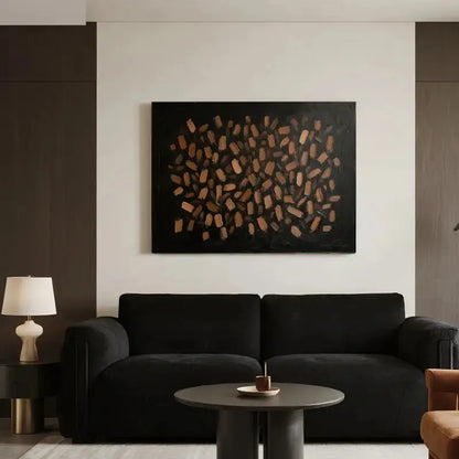Modern Abstract Painting Dark Brown Gold Textured Wall Decor-Artmeto Artmeto Wood wall art