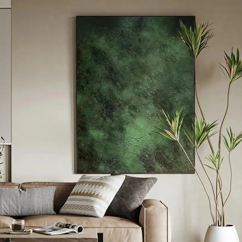 Moss Green Abstract Texture Canvas Wall Art-Artmeto Artmeto Wood wall art