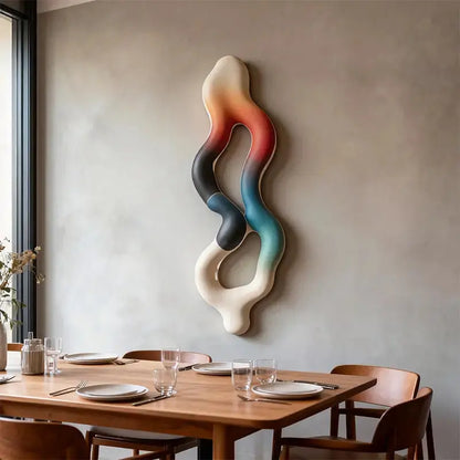 Multicolor Fluid Form Textured Gradient Vertical Wall Decor Artmeto Wood wall art-2