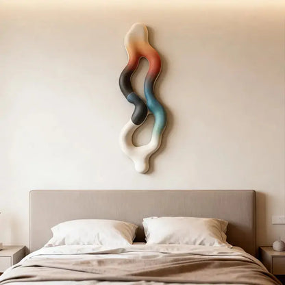 Multicolor Fluid Form Textured Gradient Vertical Wall Decor Artmeto Wood wall art-7