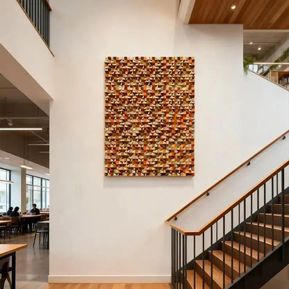 Natural Wood Tone Organic 3D Wood Mosaic Wall Sculpture Artmeto Wood wall art