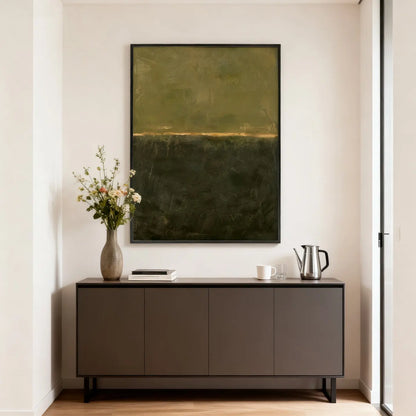 Olive Green Abstract Wall Art-Gold Line Textured Canvas Decor-Artmeto Artmeto Wood wall art