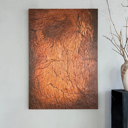 Rustic Textured Abstract Canvas-Warm Brown Wall Art-Artmeto Artmeto Wood wall art