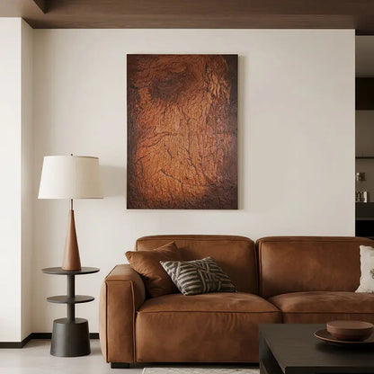 Rustic Textured Abstract Canvas-Warm Brown Wall Art-Artmeto Artmeto Wood wall art