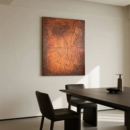 Rustic Textured Abstract Canvas-Warm Brown Wall Art-Artmeto Artmeto Wood wall art