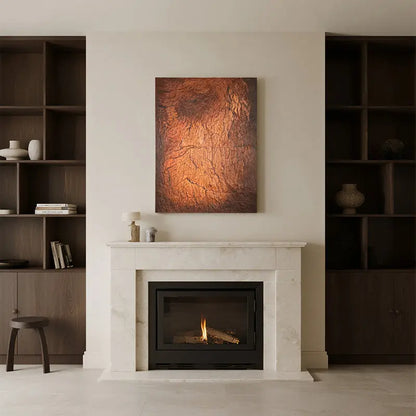 Rustic Textured Abstract Canvas-Warm Brown Wall Art-Artmeto Artmeto Wood wall art