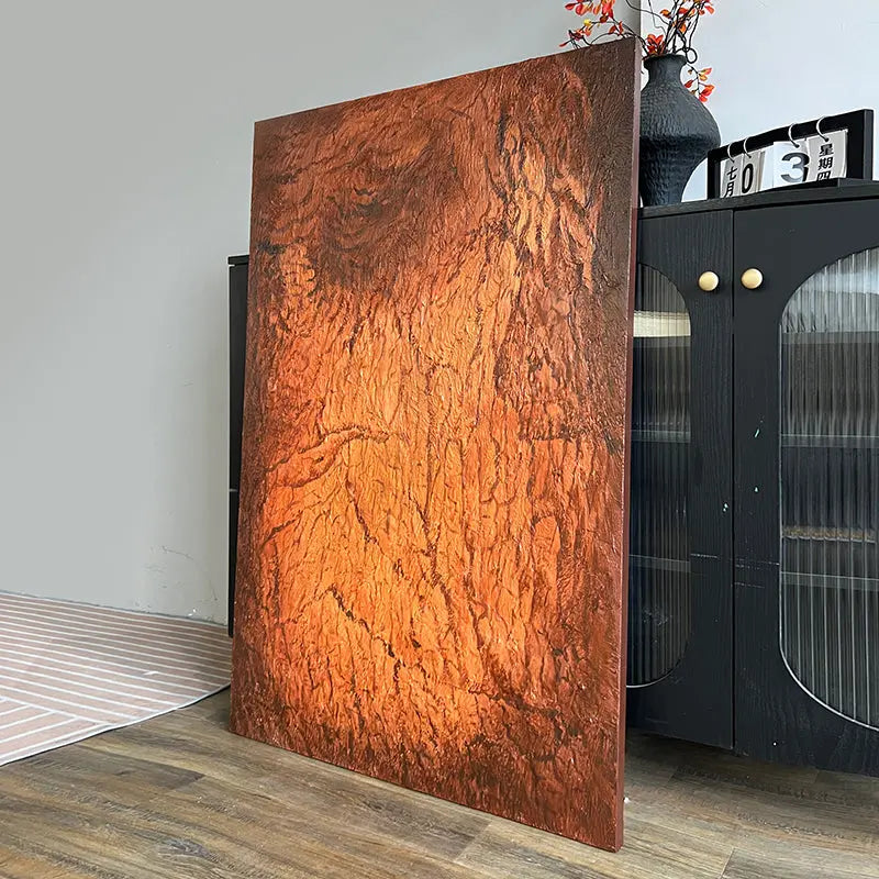 Rustic Textured Abstract Canvas-Warm Brown Wall Art-Artmeto Artmeto Wood wall art