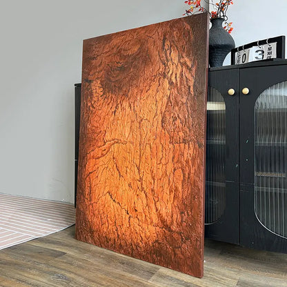 Rustic Textured Abstract Canvas-Warm Brown Wall Art-Artmeto Artmeto Wood wall art