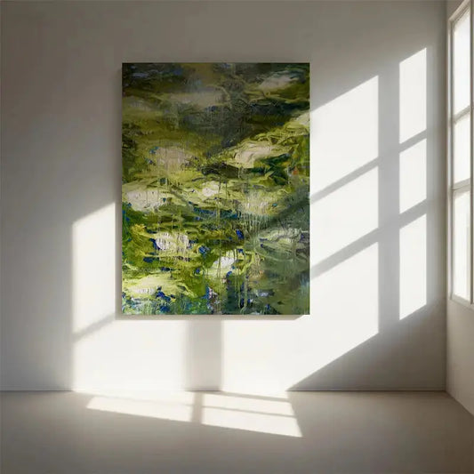 Serene Green Abstract Nature Painting Textured Canvas Wall Decor-Artmeto Artmeto Wood wall art