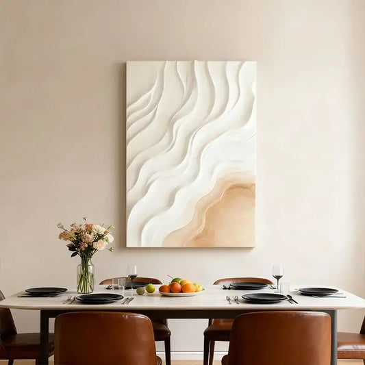 Serene White - Wood Gradient 3D Relief Wall Art Artmeto Wood wall art