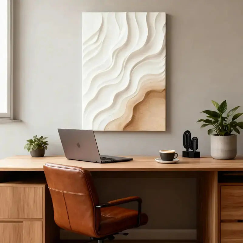 Serene White - Wood Gradient 3D Relief Wall Art Artmeto Wood wall art