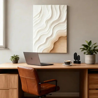 Serene White - Wood Gradient 3D Relief Wall Art Artmeto Wood wall art