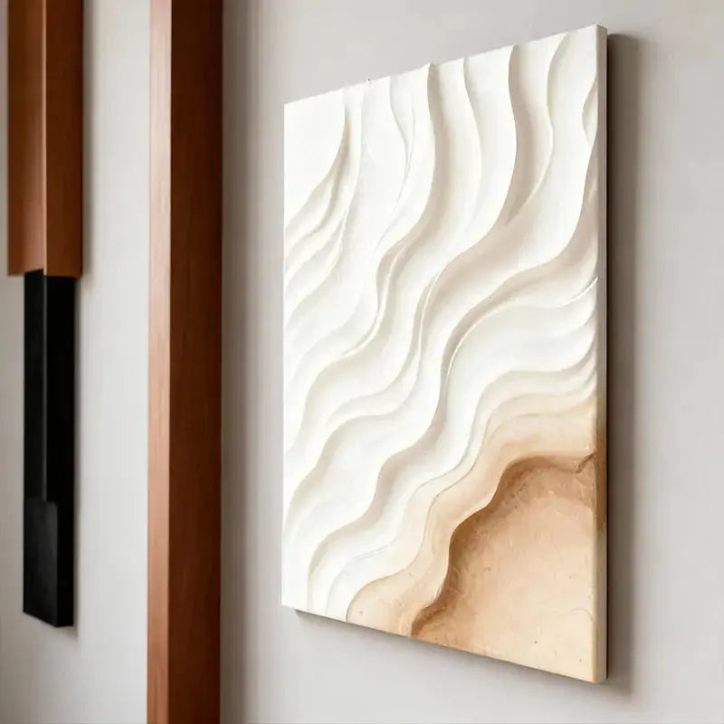 Serene White - Wood Gradient 3D Relief Wall Art Artmeto Wood wall art