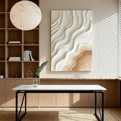 Serene White - Wood Gradient 3D Relief Wall Art Artmeto Wood wall art