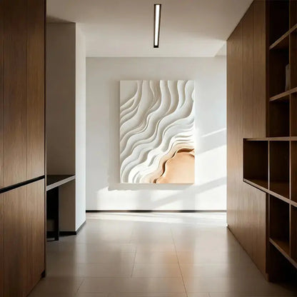 Serene White - Wood Gradient 3D Relief Wall Art Artmeto Wood wall art
