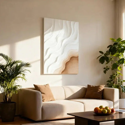 Serene White - Wood Gradient 3D Relief Wall Art Artmeto Wood wall art