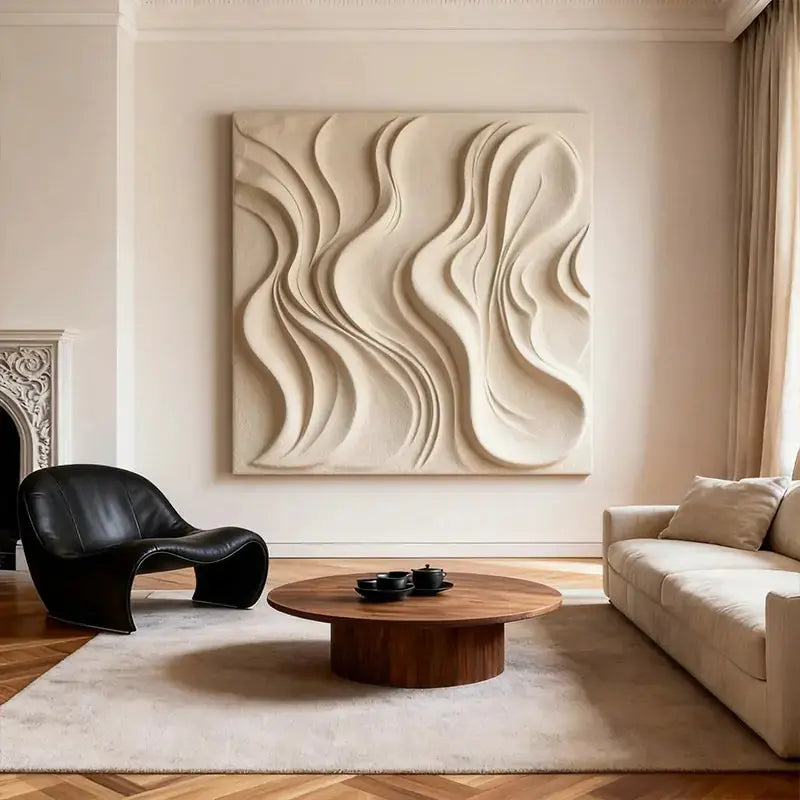 Terracotta & Cream  Earth-Tone Wabi-Sabi Abstract Wall Decor（副本） Artmeto Wood wall art