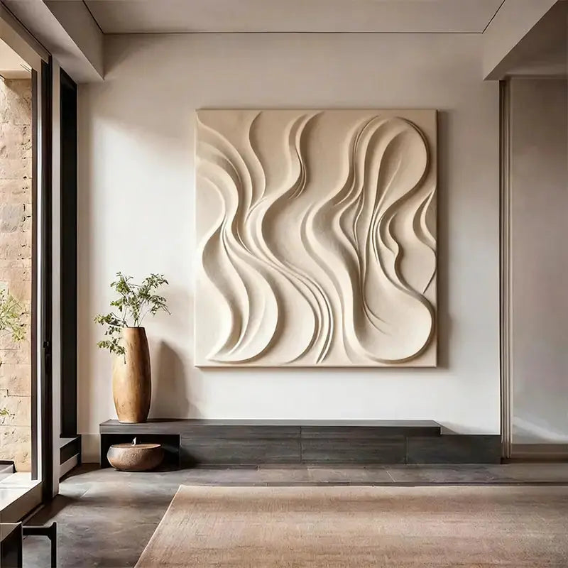 Terracotta & Cream  Earth-Tone Wabi-Sabi Abstract Wall Decor（副本） Artmeto Wood wall art