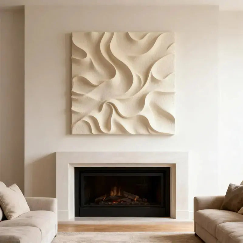 Terracotta & Cream  Earth-Tone Wabi-Sabi Abstract Wall Decor（副本） Artmeto Wood wall art