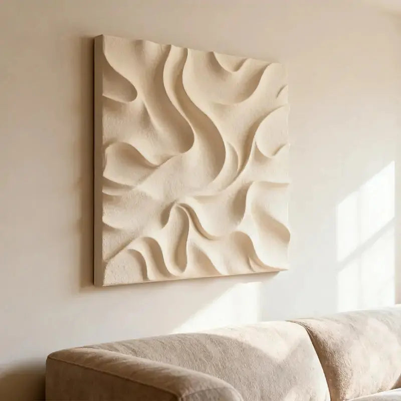 Terracotta & Cream  Earth-Tone Wabi-Sabi Abstract Wall Decor（副本） Artmeto Wood wall art
