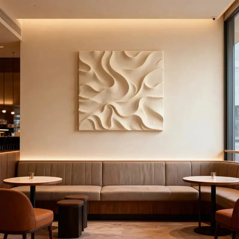 Terracotta & Cream  Earth-Tone Wabi-Sabi Abstract Wall Decor（副本） Artmeto Wood wall art