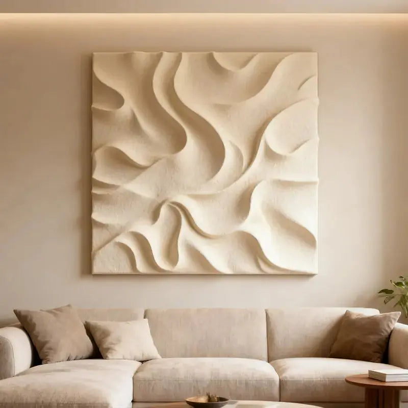 Terracotta & Cream  Earth-Tone Wabi-Sabi Abstract Wall Decor（副本） Artmeto Wood wall art