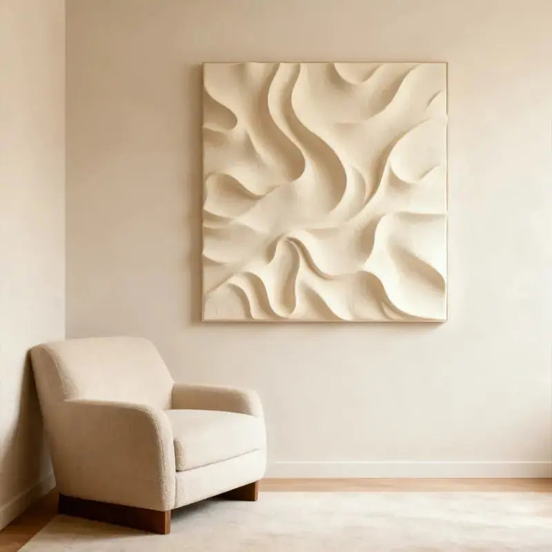 Terracotta & Cream  Earth-Tone Wabi-Sabi Abstract Wall Decor（副本） Artmeto Wood wall art