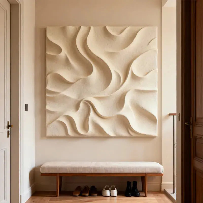 Terracotta & Cream  Earth-Tone Wabi-Sabi Abstract Wall Decor（副本） Artmeto Wood wall art