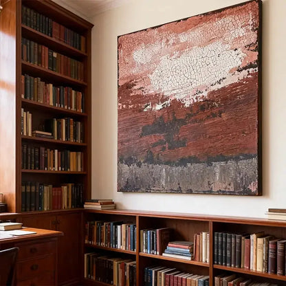 Terracotta & Rose Warm Tone Abstract Canvas with Rich Textured Finish Artmeto Wood wall art