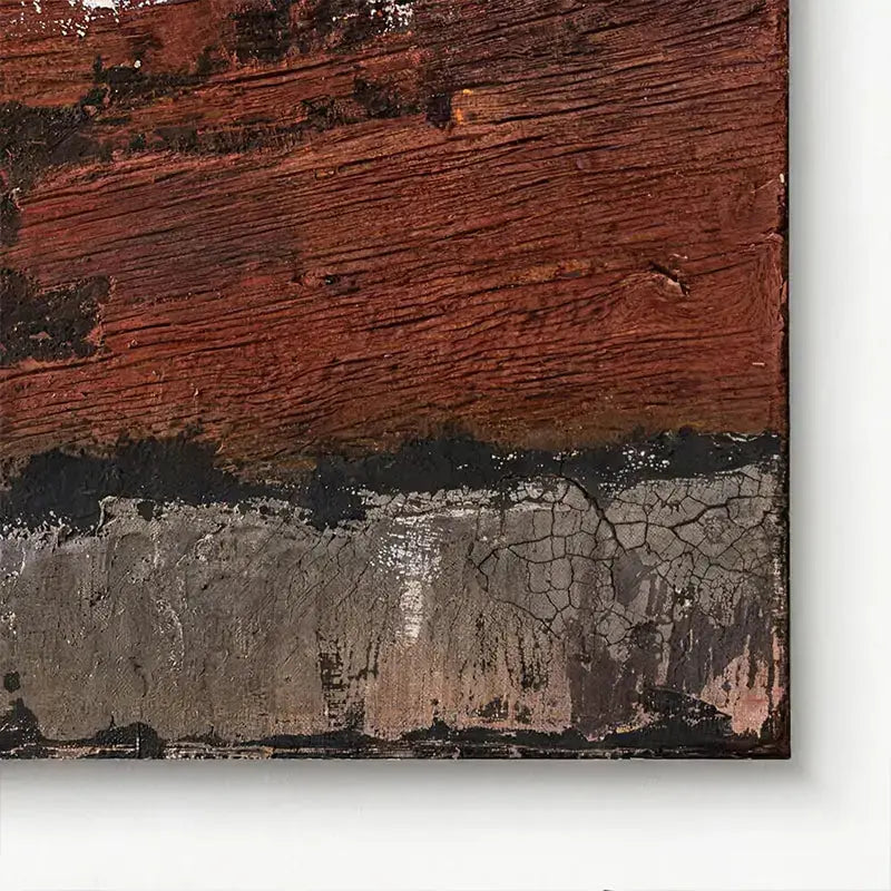 Terracotta & Rose Warm Tone Abstract Canvas with Rich Textured Finish Artmeto Wood wall art