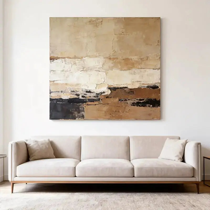 Terracotta & Rose Warm Tone Abstract Canvas with Rich Textured Finish（副本） Artmeto Wood wall art