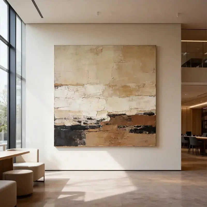 Terracotta & Rose Warm Tone Abstract Canvas with Rich Textured Finish（副本） Artmeto Wood wall art