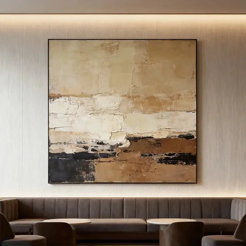 Terracotta & Rose Warm Tone Abstract Canvas with Rich Textured Finish（副本） Artmeto Wood wall art