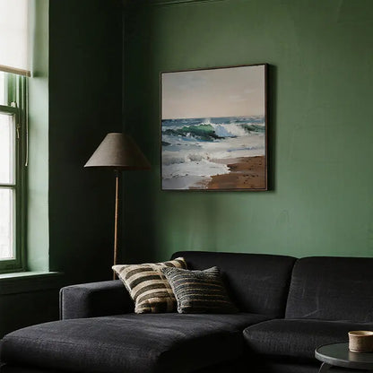Textured Beach Seascape Canvas-Coastal Ocean Wave Wall Art-Artmeto Artmeto Wood wall art