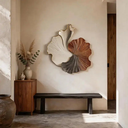 Tri-Tone Ginkgo-Inspired 3D Relief Gradient Wall Decor Artmeto Wood wall art-2