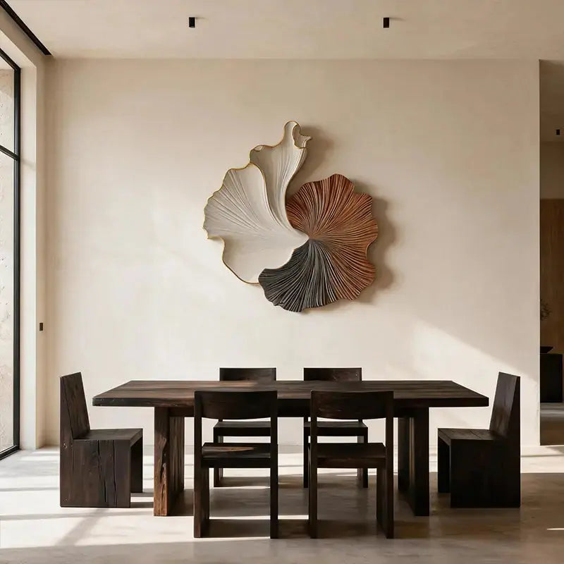 Tri-Tone Ginkgo-Inspired 3D Relief Gradient Wall Decor Artmeto Wood wall art-5