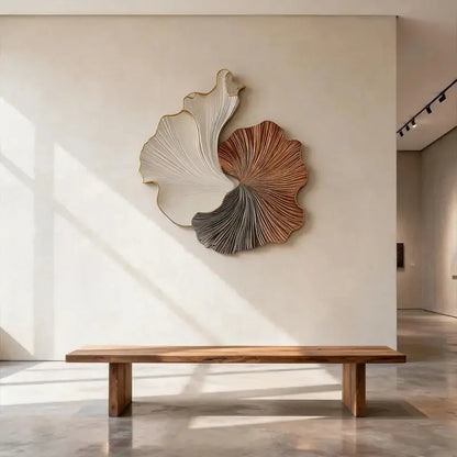 Tri-Tone Ginkgo-Inspired 3D Relief Gradient Wall Decor Artmeto Wood wall art-7