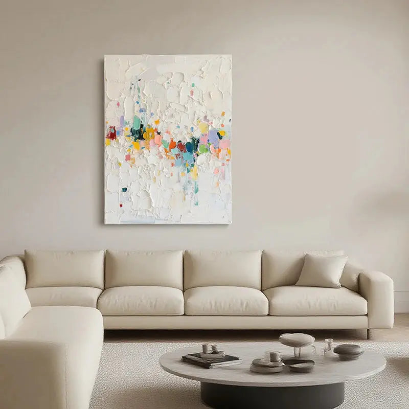 Vibrant 3D Textured Abstract Painting-Pop of Color Wall Art-Artmeto Artmeto Wood wall art