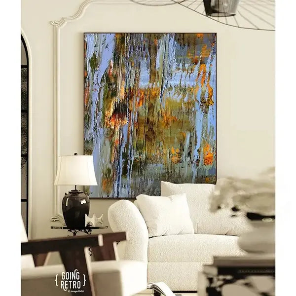 Vibrant Abstract Expressionism Painting Textured Canvas Art-Artmeto Artmeto Wood wall art