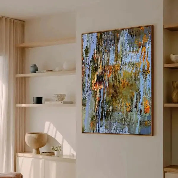 Vibrant Abstract Expressionism Painting Textured Canvas Art-Artmeto Artmeto Wood wall art