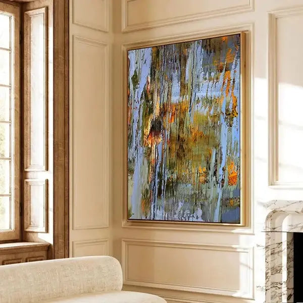 Vibrant Abstract Expressionism Painting Textured Canvas Art-Artmeto Artmeto Wood wall art