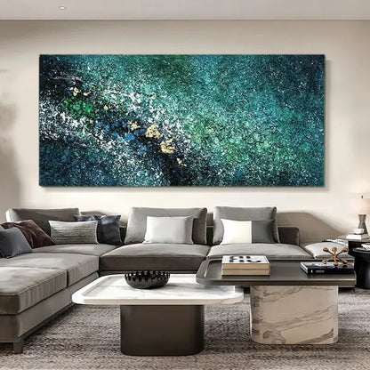 Vibrant Green Gold Abstract Painting Textured Canvas Wall Decor-Artmeto Artmeto Wood wall art