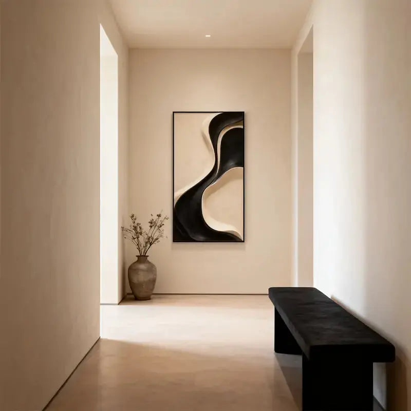 Wabi-Sabi Dual Color Wave Wooden Wall Sculpture for Entryway（副本） Artmeto Wood wall art