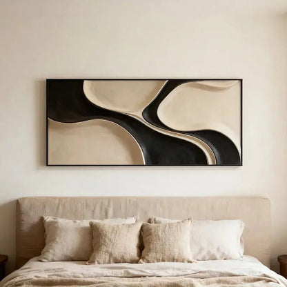 Wabi-Sabi Dual Color Wave Wooden Wall Sculpture for Entryway（副本） Artmeto Wood wall art