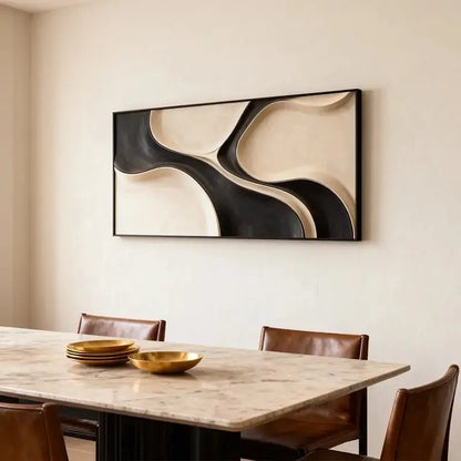 Wabi-Sabi Dual Color Wave Wooden Wall Sculpture for Entryway（副本） Artmeto Wood wall art
