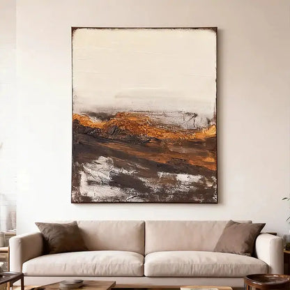 Wabi-Sabi Earth Tone Abstract Canvas Art - Textured Wall Decor Artmeto Wood wall art