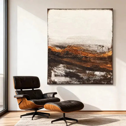 Wabi-Sabi Earth Tone Abstract Canvas Art - Textured Wall Decor Artmeto Wood wall art
